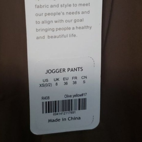 BNWT CRZ Yoga Olive Green Jogger Pants - Picture 8 of 9